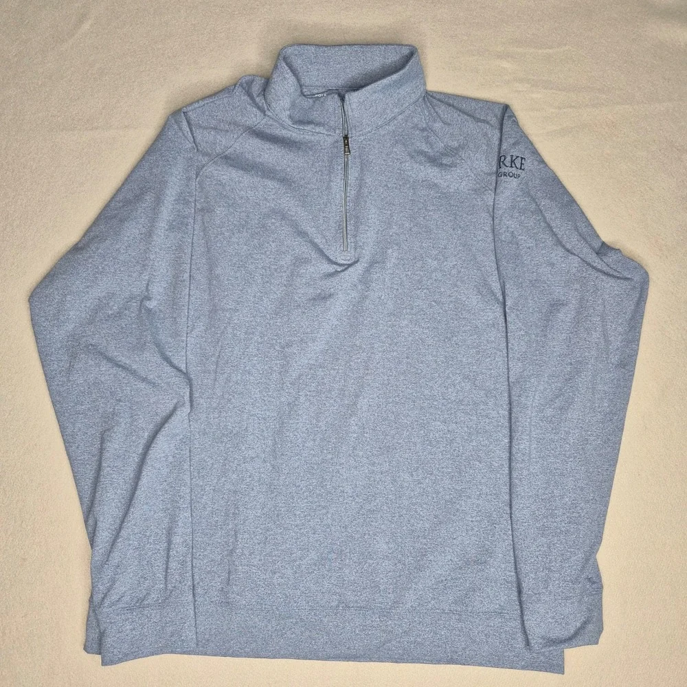 Holderness & Bourne Mens Dry-Luxe Performance Quarter Zip Pullover Blue Large